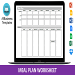 template preview imageMeal Plan worksheet template