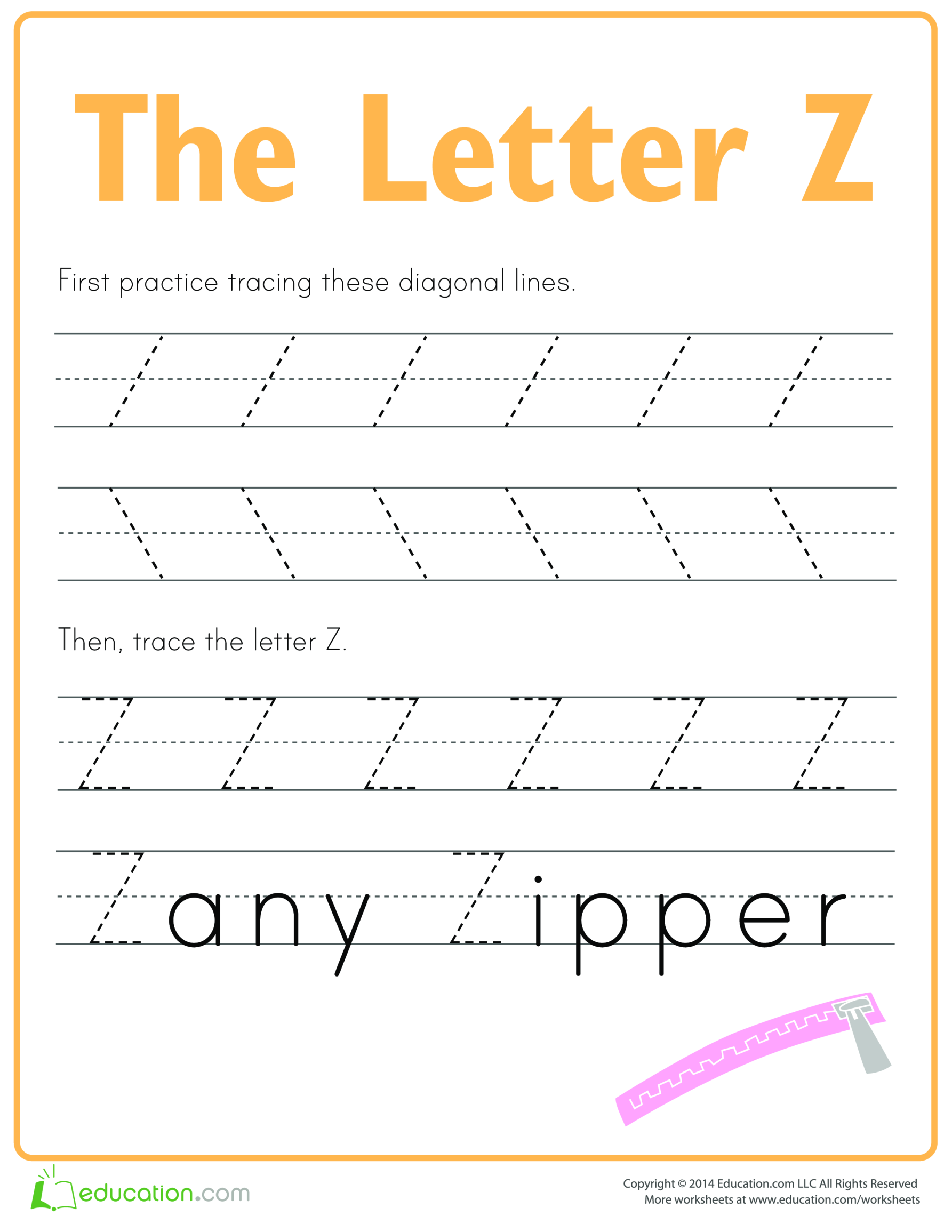 Learn to write letter Z gratis en premium templates