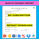 Quality Incident Report Sample gratis en premium templates