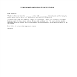 Rejection Letter for Employment Application gratis en premium templates