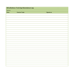 Training Attendance Log gratis en premium templates