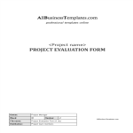 image Project Evaluation Form Template