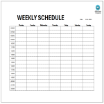Vorschaubild des Vorlagenthemas Hourly Weekly Schedule Template