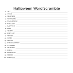 Halloween Word Scramble gratis en premium templates