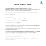 Personal Appearance Contract gratis en premium templates