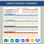 Family Holiday Itinerary gratis en premium templates