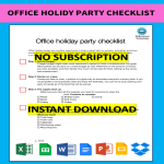 Office Holiday Party Checklist gratis en premium templates