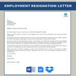 Work Resignation Letter gratis en premium templates
