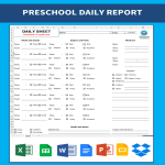 Vorschaubild der VorlageDaily Report Sheets for Preschool