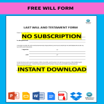 Free Will Form gratis en premium templates