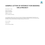 Letter of Interest Format for Project gratis en premium templates