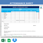 Weekly Attendance Sheet gratis en premium templates