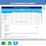 Vorschaubild der VorlageWeekly Attendance Sheet