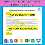 Vorschaubild der VorlageApplication Letter Fresher