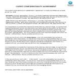 Sample Client Confidentiality Agreement gratis en premium templates