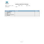 Weekly Meeting Agenda Template gratis en premium templates