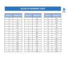 Celsius to Fahrenheit Chart gratis en premium templates