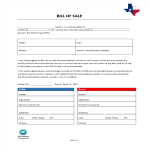 Bill Of Sale Texas gratis en premium templates