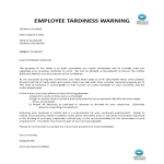 template topic preview image Warning Letter for Tardiness