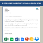 Recommendation Letter for Friend for Training gratis en premium templates