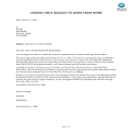 Coronavirus work from home request letter gratis en premium templates