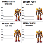 template topic preview image Transformers Birthday Invitations