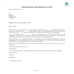 Professional Resignation Letter at Company gratis en premium templates