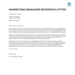Marketing Manager Reference Letter gratis en premium templates