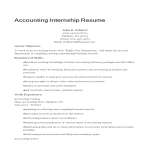 Internship Accounting Resume Sample gratis en premium templates