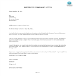 Electricity Complaint Letter Format gratis en premium templates