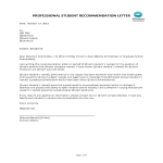 Recommendation Letter For A Student gratis en premium templates