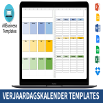 Verjaardagskalender voorbeeld gratis en premium templates