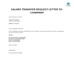 Salary Transfer Request Letter to Company gratis en premium templates