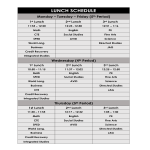 Lunch Schedule Sample gratis en premium templates