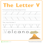 Learn to write letter V gratis en premium templates