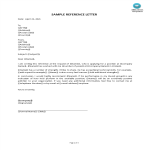 Sample Reference Letter gratis en premium templates