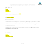 template topic preview image Job Application Letter For Secondary School Teacher