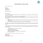 Employment Offer Letter Sample gratis en premium templates