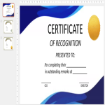 template topic preview image Certificate of Recognition Template