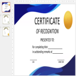 Vorschaubild der VorlageCertificate of Recognition Template