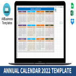 template preview imageAnnual Calendar 2022