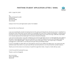 Parttime Job Application Letter for Students gratis en premium templates