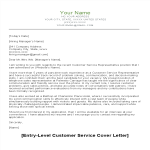 template topic preview image Customer Service Representative Position Cover Letter
