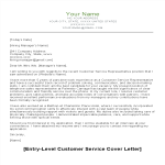 Customer Service Representative Position Cover Letter gratis en premium templates