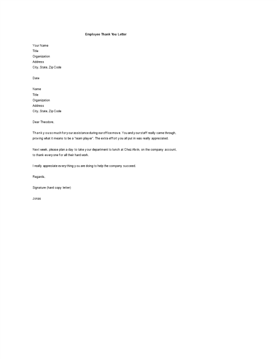 template preview imageThank You Employee Letter