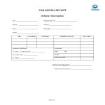 Car Rental Receipt sample gratis en premium templates