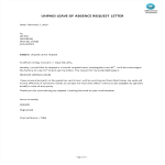 Unpaid Leave Of Absence Letter gratis en premium templates