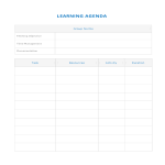 Learning Agenda gratis en premium templates