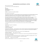 Sample Resignation Acceptance gratis en premium templates