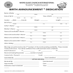 Birth Announcement Dedication Form gratis en premium templates